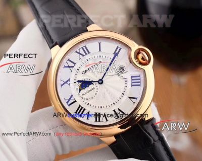 Perfect Replica Cartier Ballon Bleu Moonphase Watch Rose Gold 43mm